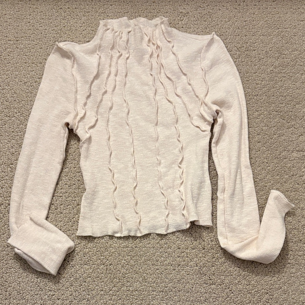 Urban Outfitters Cream Textured Blouse